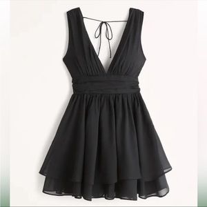 Abercrombie & Fitch Black Ruffle Mini Dress